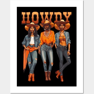 Black Cowgirl Western Rodeo Melanin History Texas Howdy Posters and Art